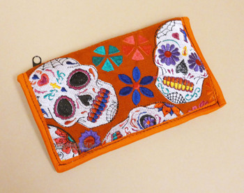 Skull Embroidered Glasses Carrying Pouch