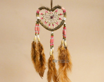 Seed Bead Heart Dream Catcher 3"