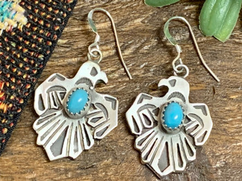 Navajo Silver Earrings -Thunderbirds