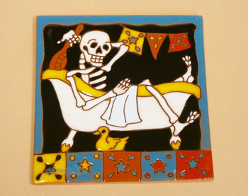 Mexican Day of the Dead Tile -Bath Time