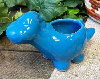 Mexican Ceramic Dinosaur -Blue