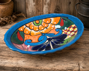Hand Painted Talavera Oval Bowl
