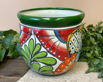 Hand Painted Talavera Acorn Pot