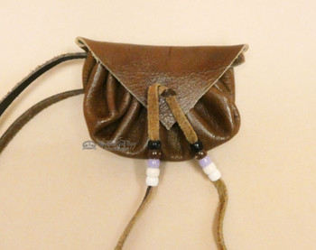 Navajo Deerskin Medicine Pouch -Brown