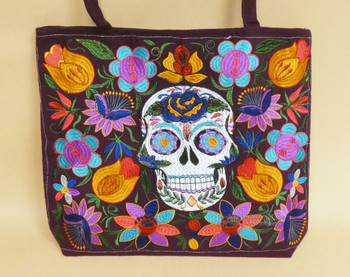 Guatemalan Embroidered Sugar Skull Purse