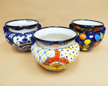 Hand Painted Talavera Handled Pots