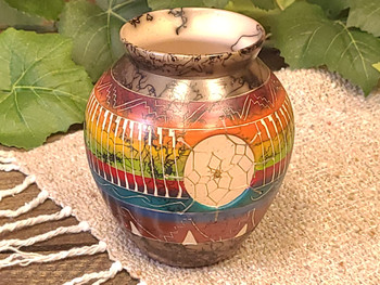 Native American Dreamcatcher Vase 4.5