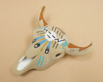 Navajo Sand Painted Steer Skull