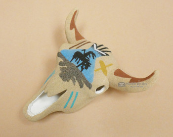 Navajo Sand Painted Steer Skull