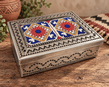 Mexican Hand Punched Tin Box