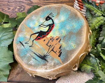 Hand Painted Frame Drum -Village Kokopelli