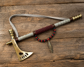 Native American Brass Tomahawk Pipe