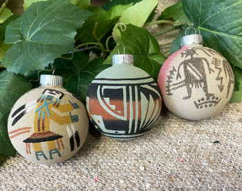 Navajo Sand Painted Ornament Set