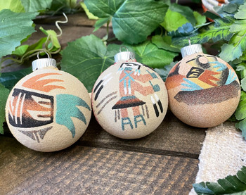 Navajo Sand Painted Ornament Set