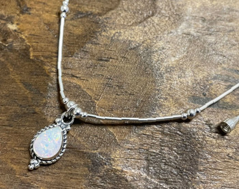 White Opal Pendant Necklace