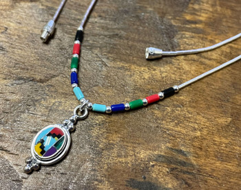 Sterling Silver Multicolor Pendant Necklace
