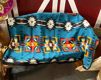 Southwestern Fleece Lodge Blanket -Chevron