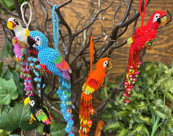 Hand Beaded Parrot Ornaments