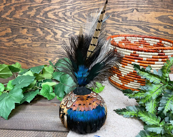 Native American Feathered Gourd