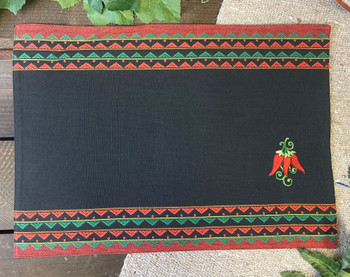 Embroidered Southwestern Placemat -Peppers