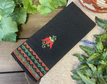 Southwestern Embroidered Towel -Chili