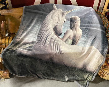 Plush Sherpa Silk Touch Throw -Unicorn