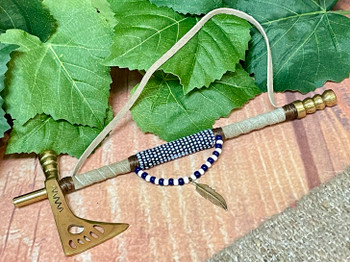 Navajo Brass Tomahawk Pipe 8"