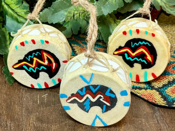 Assorted Hand Painted Mini Drum Ornament -Bear