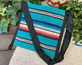 Southwestern Woven Rio Bravo Tote -Teal