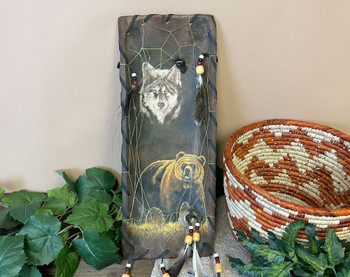 Tarahumara Painted Bowl -Wolf & Bear