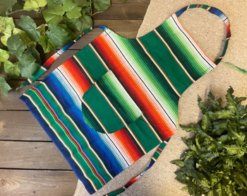 Mexican Serape Apron -Green