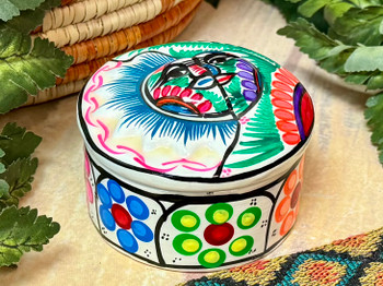 Hand Painted Mexican Pottery Jewelry Box