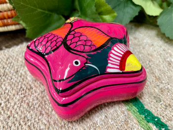 Hand Painted Mexican Pottery Jewelry Box