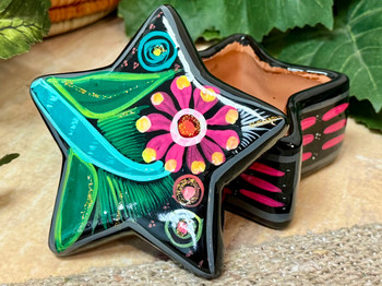 Hand Painted Mexican Pottery Jewelry Box