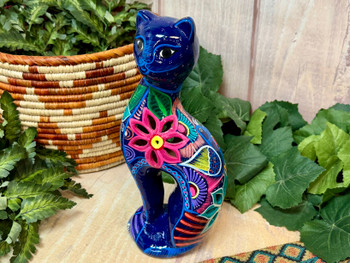 Mexican Pottery Cat Lantern
