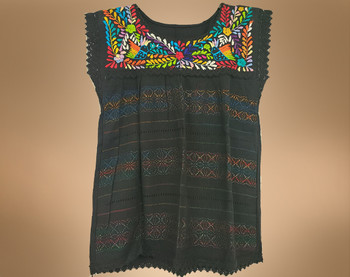 Embroidered Telar Style Mexican Blouse