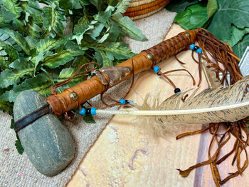 Navajo Stone & Deerskin Leather Tomahawk
