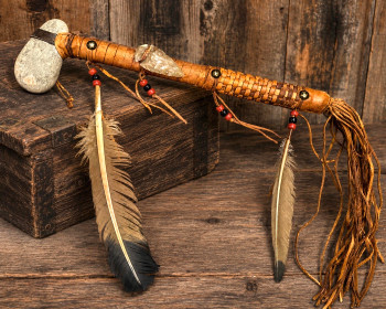 Navajo Stone & Deerskin Leather Tomahawk