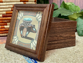 Navajo Sand Painted Box-Bear