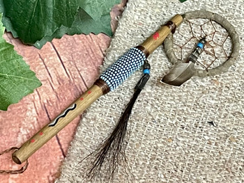 **AWESOME VINTAGE NATIVE AMERICAN MEDICINE DANCE STICK TALKING STICK NICE! *