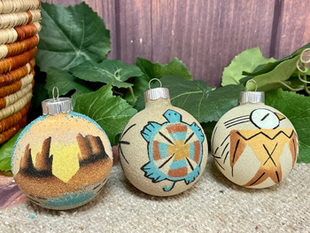 Native American Christmas Ornaments Set - Sand Paintings