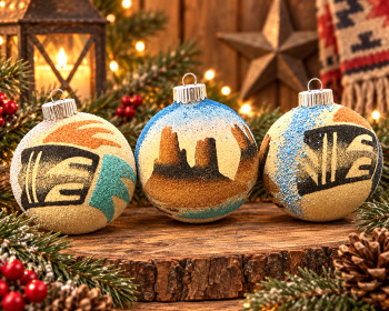 Native American Christmas Ornaments Set - Sand Paintings