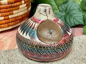 Navajo Pottery Dreamcatcher Seed Pot