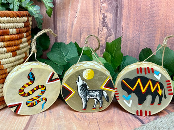 Tarahumara Painted Drum Ornaments