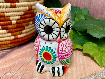 Mexican Hand Painted Clay Pottery -Owl