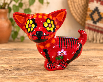Day of the Dead Pottery Skeleton Dog