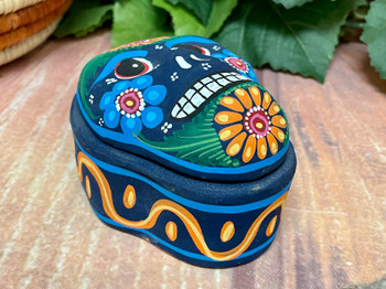 Hand Painted Mexican Pottery Jewelry Box