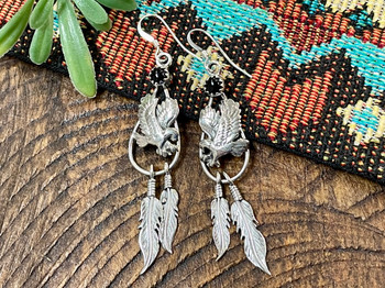 Native American Navajo Handcrafted Silver Earrings