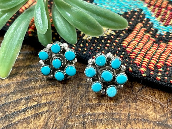 Zuni Indian Sterling Silver Earring