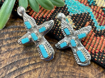 Zuni Indian Sterling Silver Earring